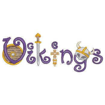 Vikings Text Machine Embroidery Design