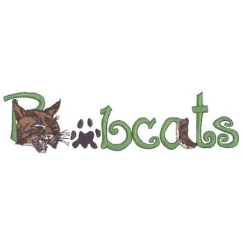Bobcats Text Machine Embroidery Design