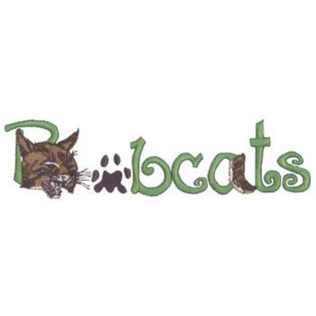 Picture of Bobcats Text Machine Embroidery Design