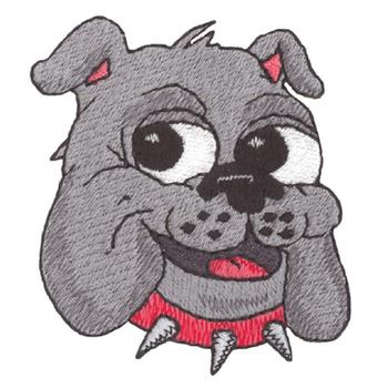 Happy Bulldog Machine Embroidery Design
