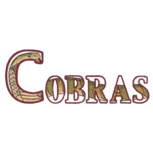 Picture of Cobras Text Machine Embroidery Design