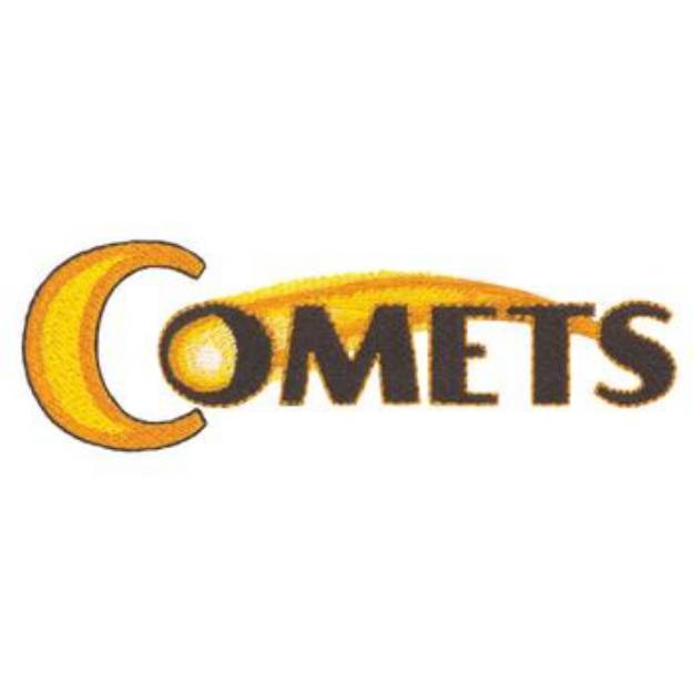 Picture of Comets Text Machine Embroidery Design