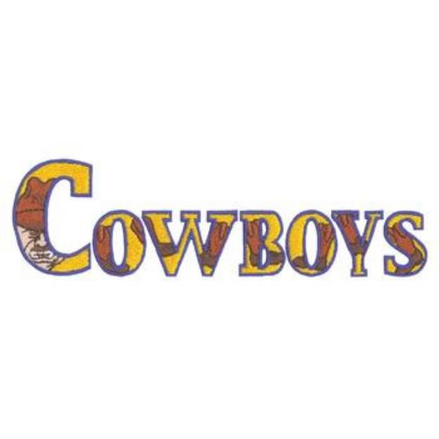 Picture of Cowboys Text Machine Embroidery Design