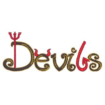 Devils Text Machine Embroidery Design