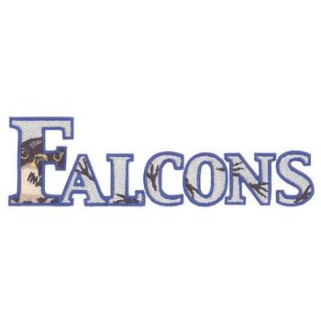 Picture of Falcons Text Machine Embroidery Design