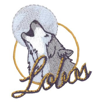 Lobos Emblem Machine Embroidery Design