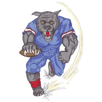 Football Panther Machine Embroidery Design