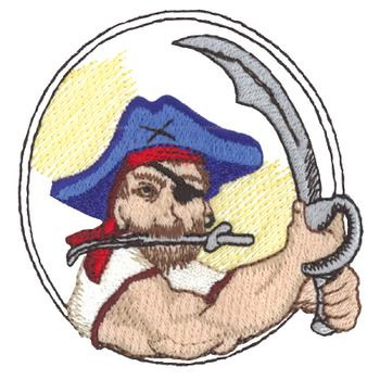 Male Pirate Machine Embroidery Design