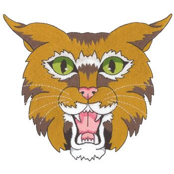 Wildcat Head Machine Embroidery Design
