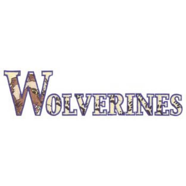 Picture of Wolverines Text Machine Embroidery Design