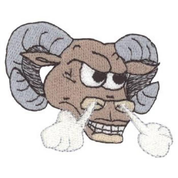 Picture of Ram Heads Machine Embroidery Design