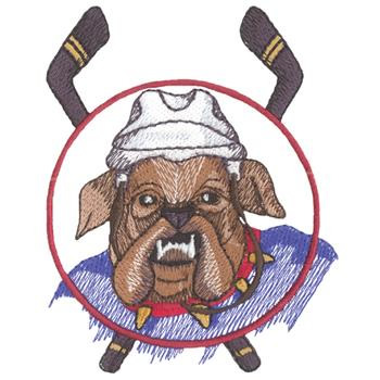 Bulldog Hockey Machine Embroidery Design