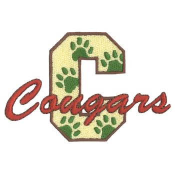 C for Cougars Machine Embroidery Design