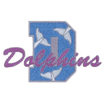 D for Dolphins Machine Embroidery Design