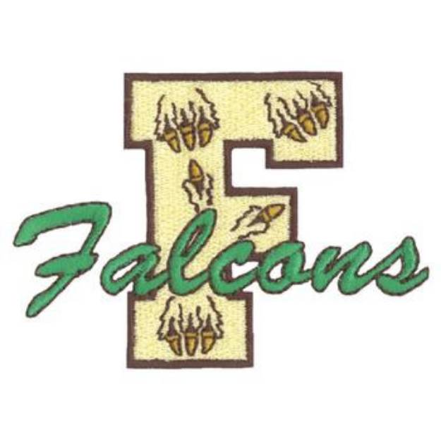 Picture of F for Falcons Machine Embroidery Design