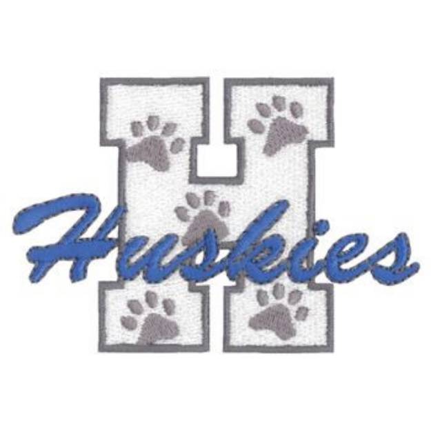 Picture of H for Huskies Machine Embroidery Design