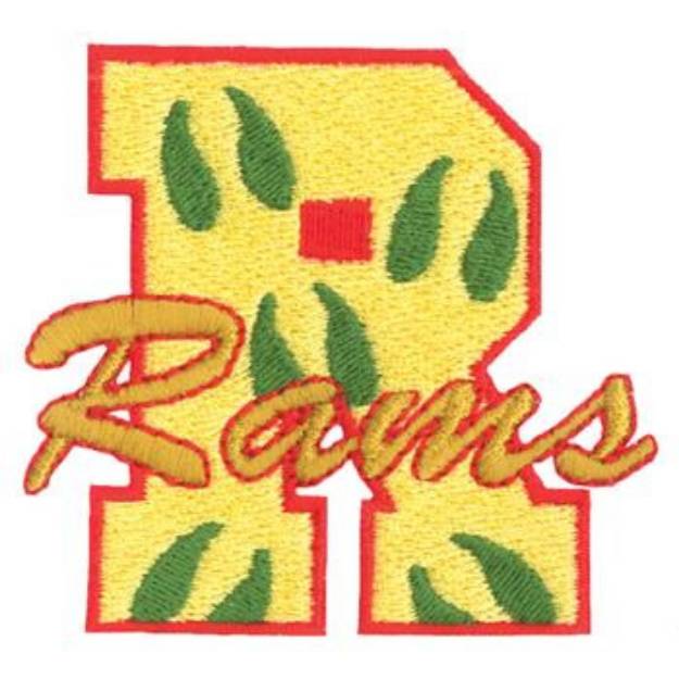 Picture of R for Rams Machine Embroidery Design