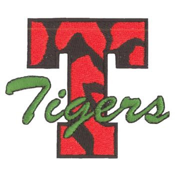 T for Tigers Machine Embroidery Design