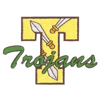 T for Trojans Machine Embroidery Design