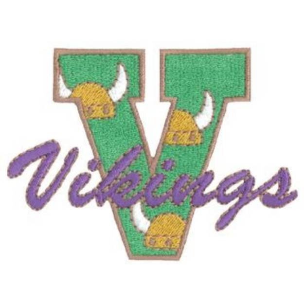 Picture of V for Vikings Machine Embroidery Design