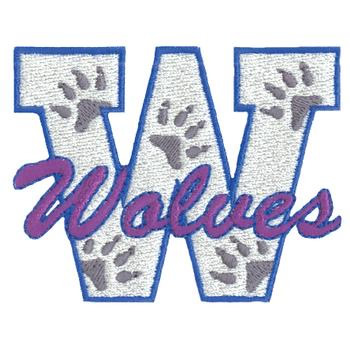W for Wolves Machine Embroidery Design