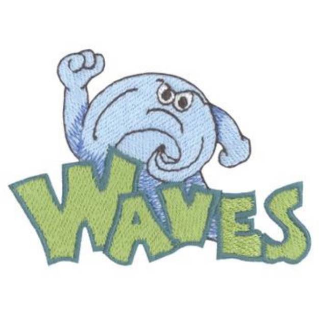 Picture of Waves Mascot Machine Embroidery Design