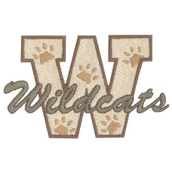 W for Wildcats Machine Embroidery Design