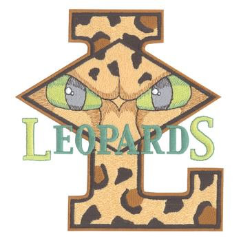 L for Leopards Machine Embroidery Design