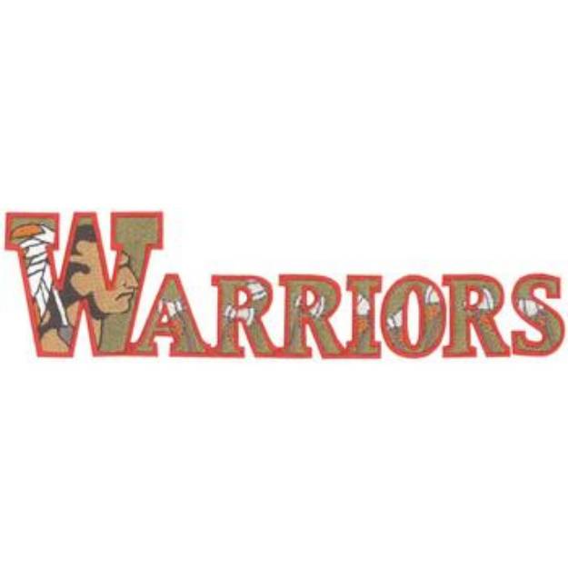 Picture of Warriors Text Machine Embroidery Design