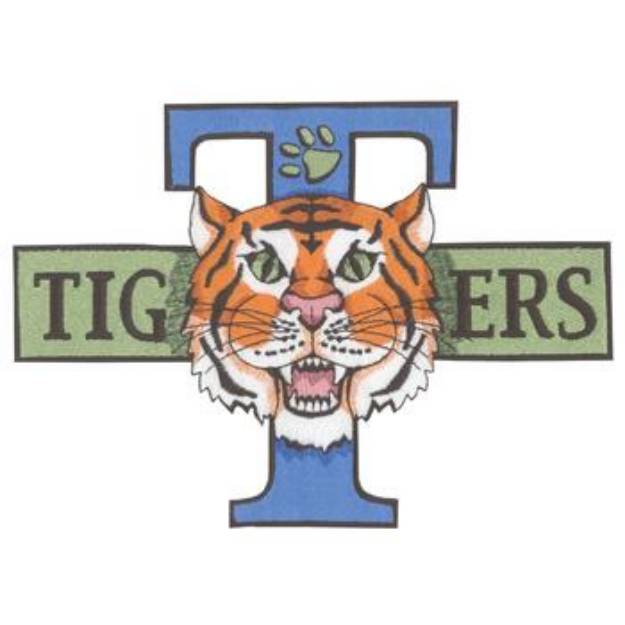 Picture of T for Tigers Machine Embroidery Design