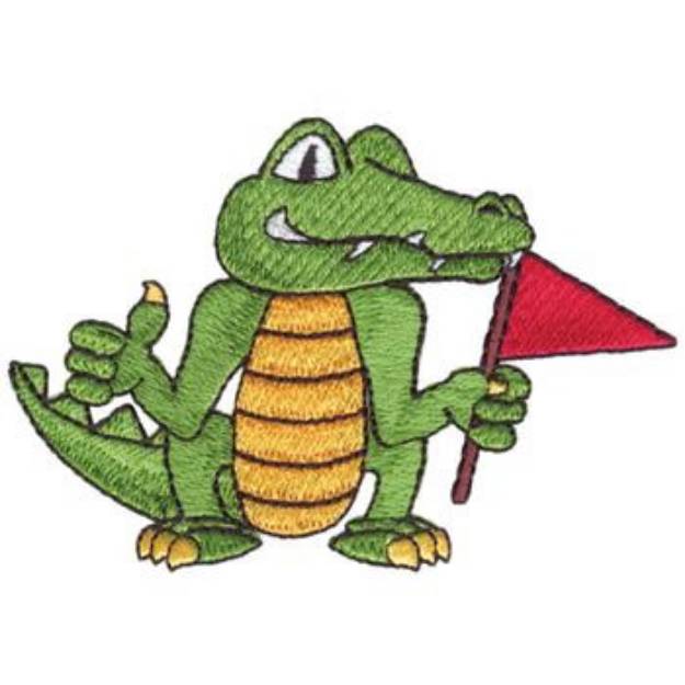 Picture of Cheering Alligator Machine Embroidery Design