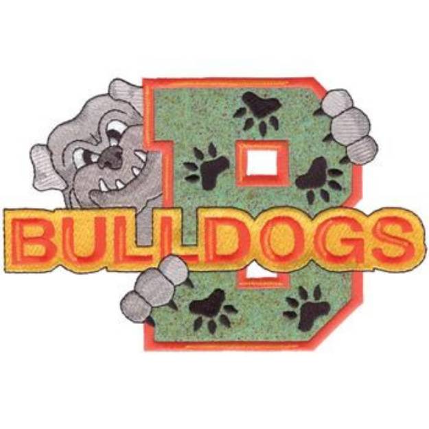 Picture of Bulldogs Applique B Machine Embroidery Design