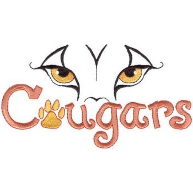 Picture of Cougars Eyes Machine Embroidery Design