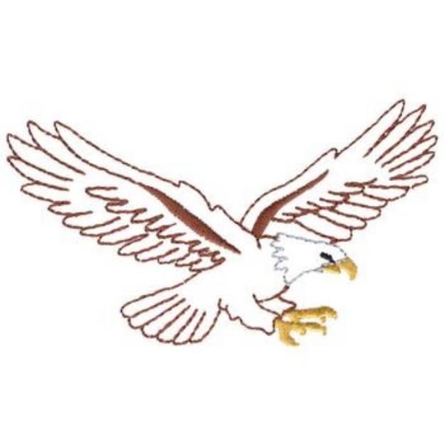 Picture of Eagle Outline Machine Embroidery Design