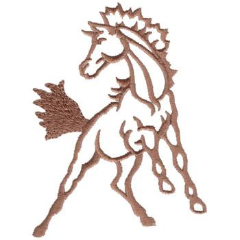 Mustang Outline Machine Embroidery Design