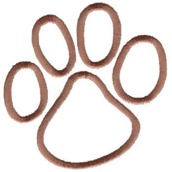 Paw Print Outline Machine Embroidery Design