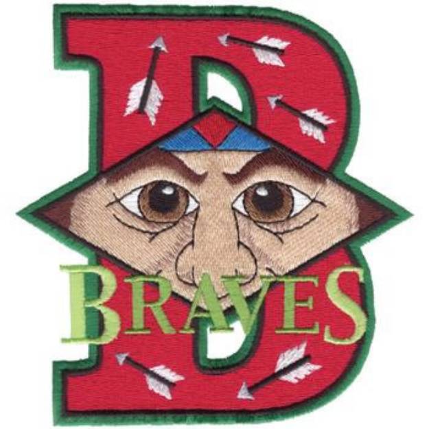 Picture of B for Braves Machine Embroidery Design