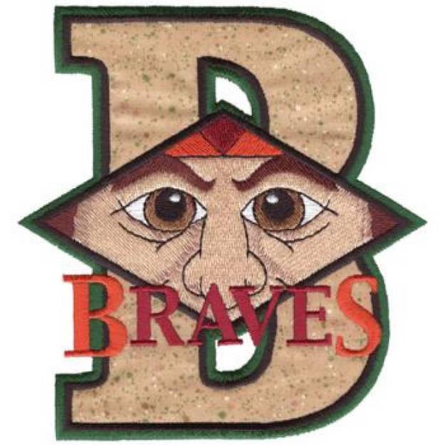 Picture of Braves B Applique Machine Embroidery Design