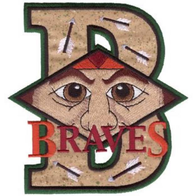 Picture of Braves B Applique Machine Embroidery Design