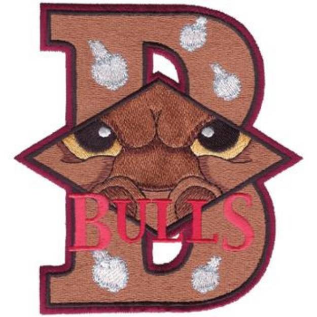 Picture of B for Bulls Machine Embroidery Design