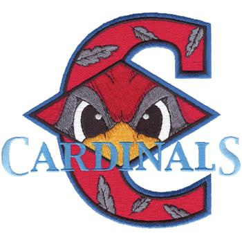 C for Cardinals Machine Embroidery Design