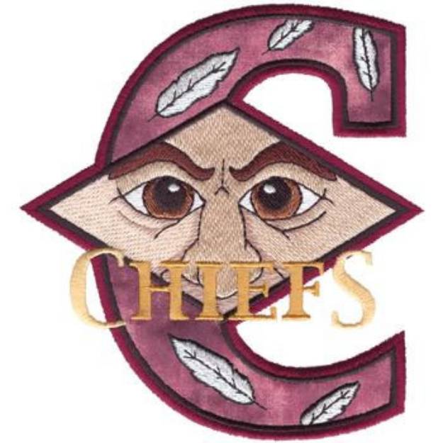 Picture of Chiefs C Applique Machine Embroidery Design