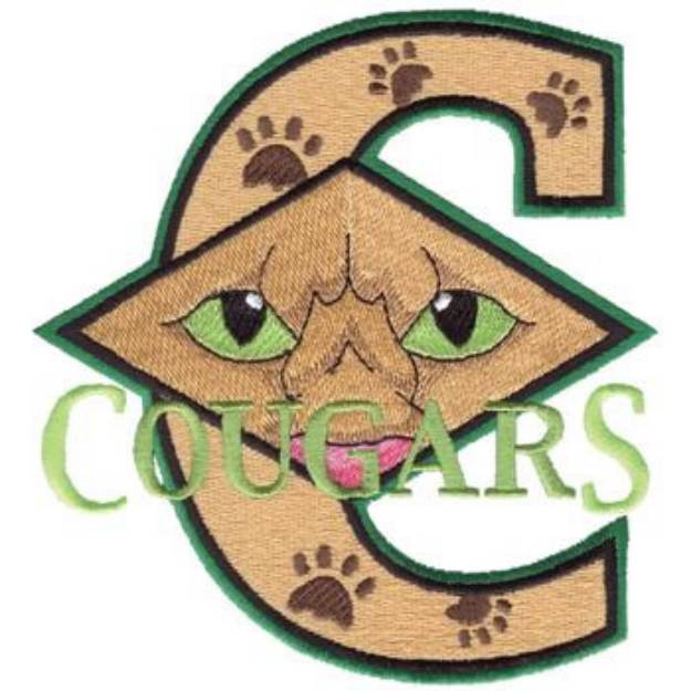 Picture of C for Cougars Machine Embroidery Design