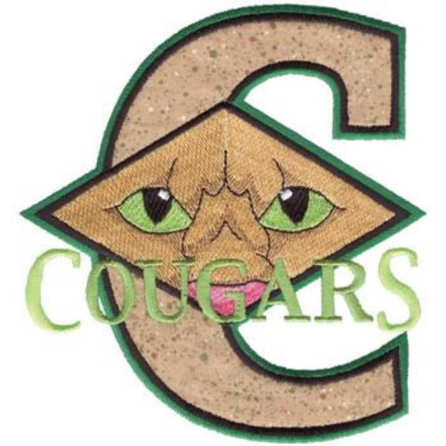 Picture of Cougars C Applique Machine Embroidery Design