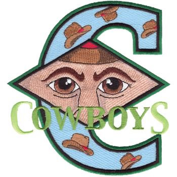 C for Cowboys Machine Embroidery Design