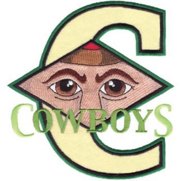Picture of Cowboys C Applique Machine Embroidery Design