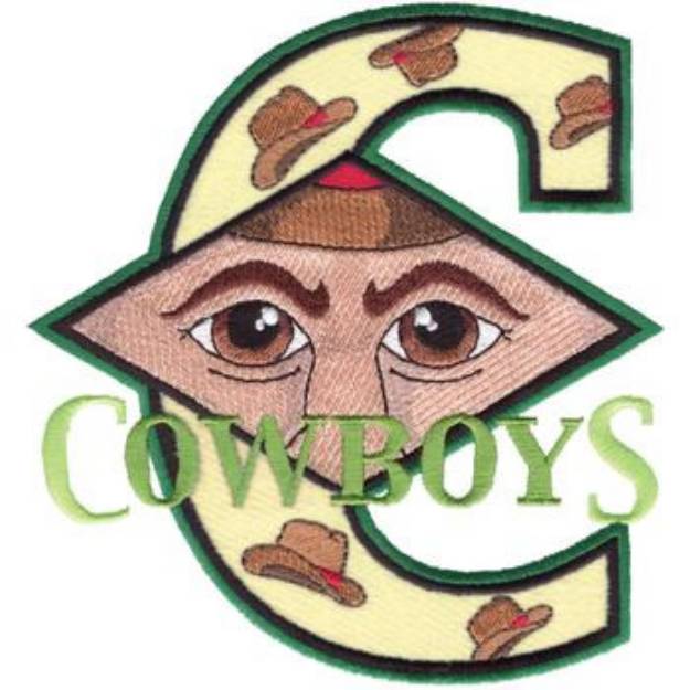 Picture of Cowboys C Applique Machine Embroidery Design