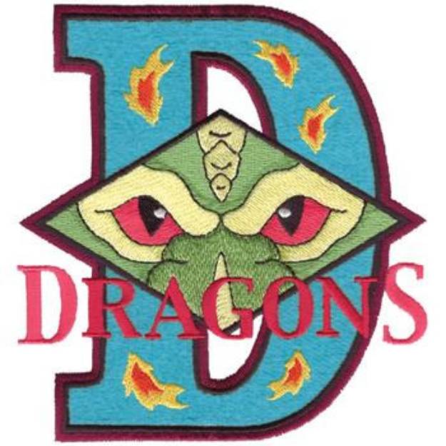 Picture of Dragons D Applique Machine Embroidery Design