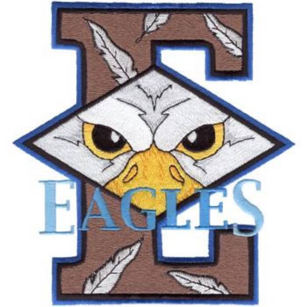 Picture of E for Eagles Machine Embroidery Design