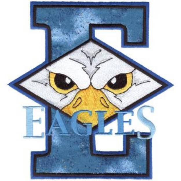 Picture of Eagles E Applique Machine Embroidery Design
